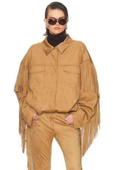Norma Kamali Fringe Oversized Jacket | Thumbnail 1