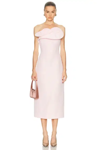 Magda Butrym Sculptural Strapless Midi Dress | Thumbnail 1 Magda Butrym Sculptural Strapless Midi Dress | Thumbnail 1
