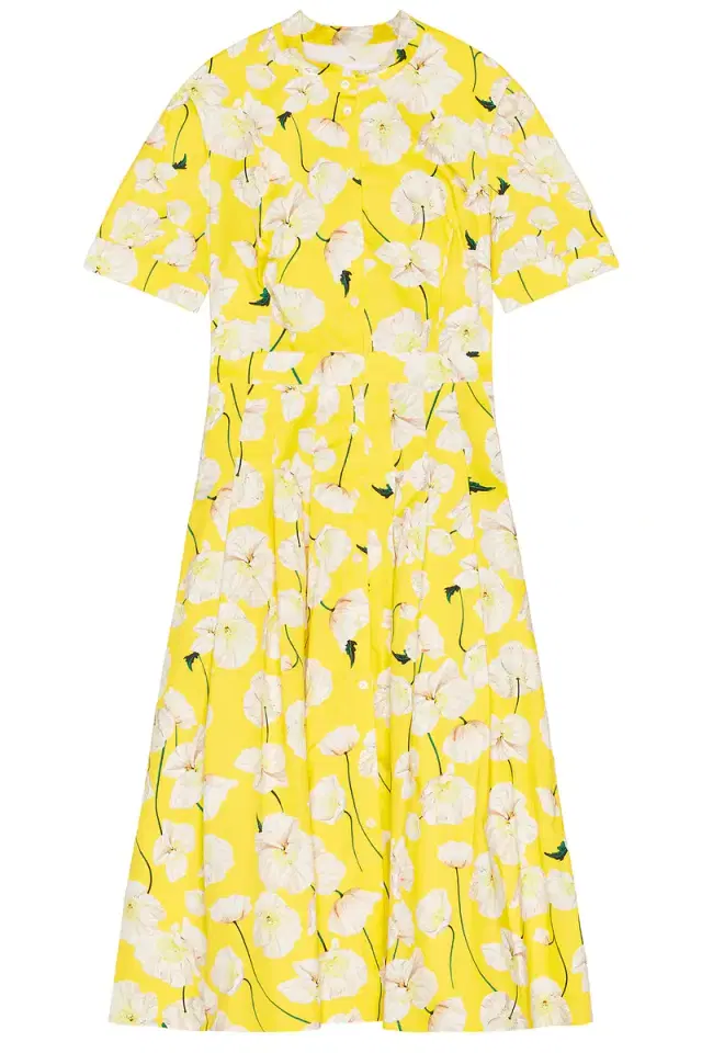 Carolina Herrera Short Sleeve Midi Dress