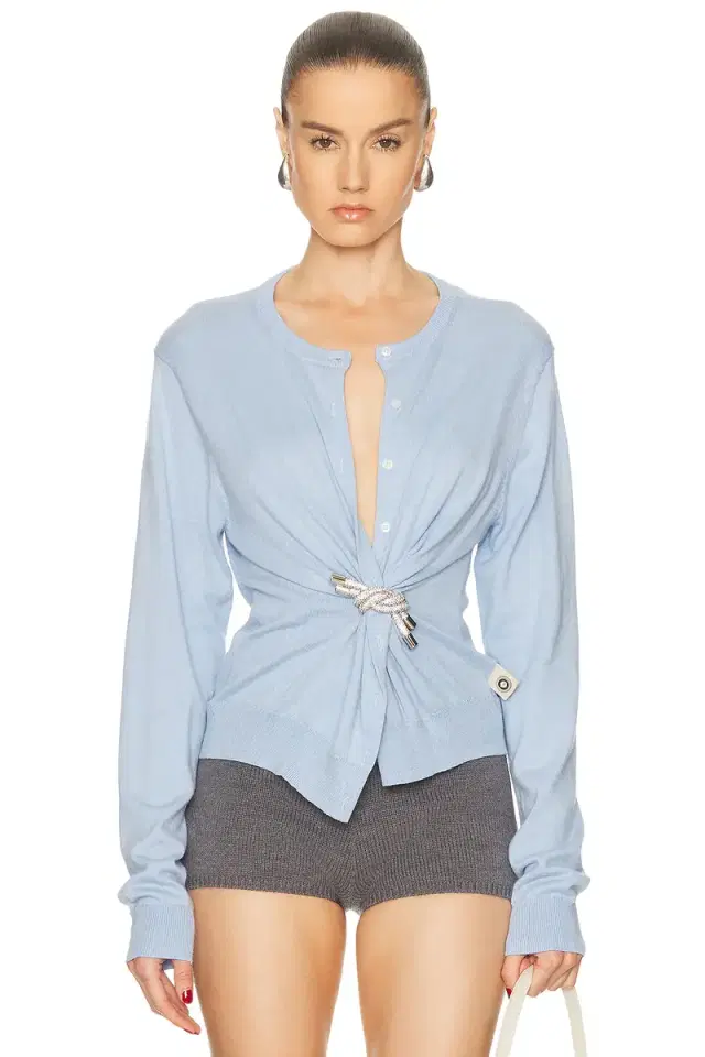 AREA Crystal Knot Cardigan