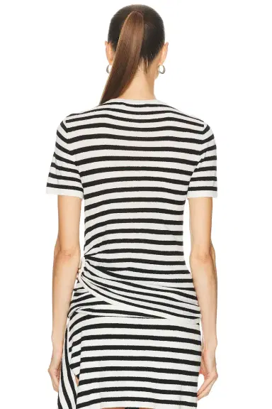Christopher Esber Stripe Knit Ruched Orbit Tee | Thumbnail 4