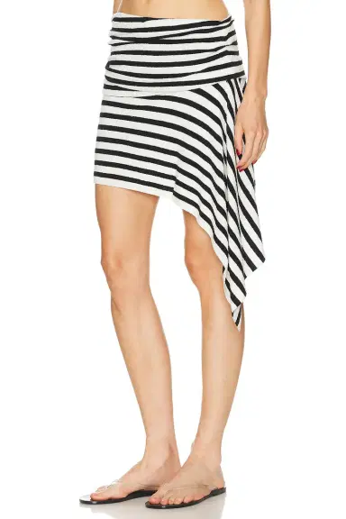 Christopher Esber Stripe Knit Extension Drape Mini Skirt | Thumbnail 3
