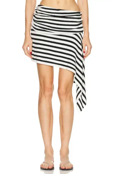 Christopher Esber Stripe Knit Extension Drape Mini Skirt | Thumbnail 1