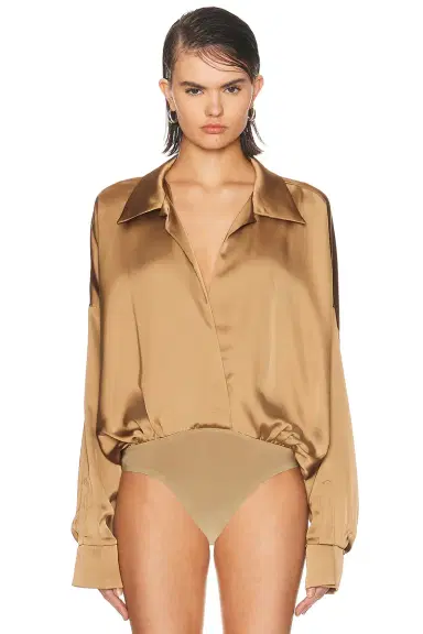 Norma Kamali Super Oversized Boyfriend Bodysuit | Thumbnail 2 Norma Kamali Super Oversized Boyfriend Bodysuit | Thumbnail 2