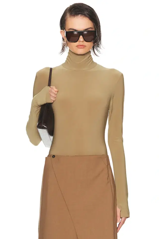 Norma Kamali Long Sleeve Turtleneck Bodysuit