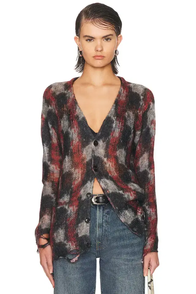 R13 Printed Boyfriend Cardigan