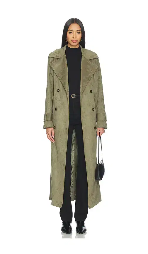 SNDYS Sutton Faux Suede Trench Coat