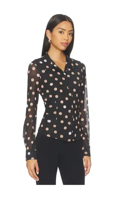 Sanctuary Fitted Mesh Button Down Top | Thumbnail 2 Sanctuary Fitted Mesh Button Down Top | Thumbnail 2