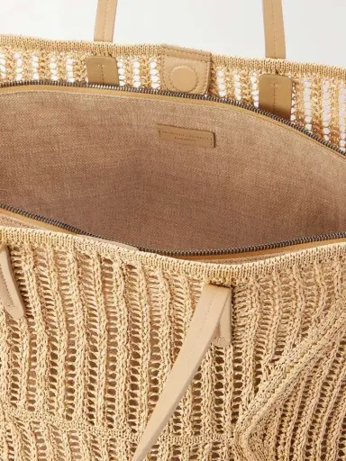 Brunello Cucinelli Leather-trimmed Woven Tote | Thumbnail 6 Brunello Cucinelli Leather-trimmed Woven Tote | Thumbnail 6