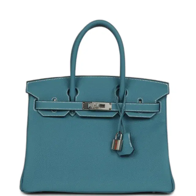 hermes Hermes Birkin 30 Blue Jean Togo Palladium Hardware