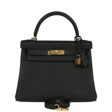HERMÈS Hermes Kelly Retourne 28 Black Togo Gold Hardware | Thumbnail 1 HERMÈS Hermes Kelly Retourne 28 Black Togo Gold Hardware | Thumbnail 1