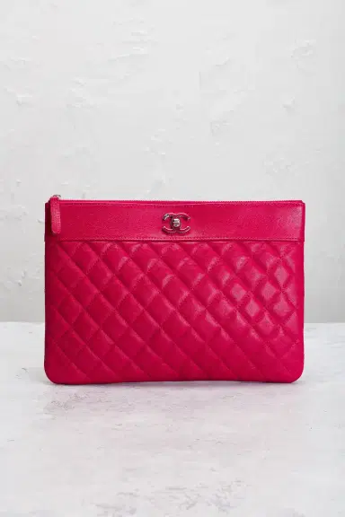 Chanel Chanel Sheepskin Vintage Mademoiselle Medium O Case Clutch | Thumbnail 2 Chanel Chanel Sheepskin Vintage Mademoiselle Medium O Case Clutch | Thumbnail 2