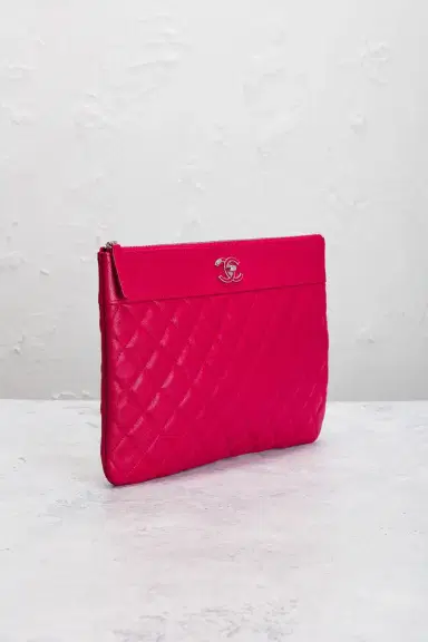 Chanel Chanel Sheepskin Vintage Mademoiselle Medium O Case Clutch | Thumbnail 4 Chanel Chanel Sheepskin Vintage Mademoiselle Medium O Case Clutch | Thumbnail 4