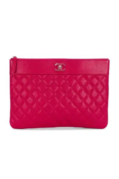 Chanel Chanel Sheepskin Vintage Mademoiselle Medium O Case Clutch | Thumbnail 1 Chanel Chanel Sheepskin Vintage Mademoiselle Medium O Case Clutch | Thumbnail 1