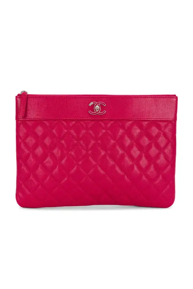 chanel Chanel Sheepskin Vintage Mademoiselle Medium O Case Clutch