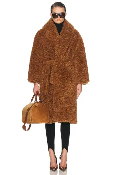 Atlein Long Teddy Wrap Coat | Thumbnail 1 Atlein Long Teddy Wrap Coat | Thumbnail 1