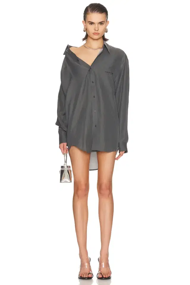 Alexander Wang Off Shoulder Shirt Dress