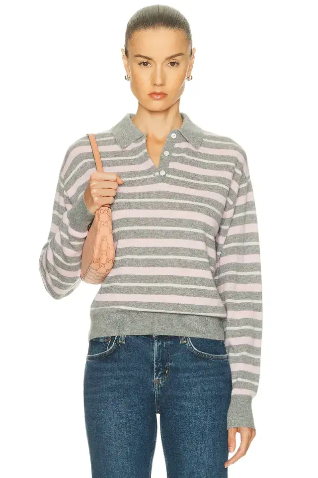 Guest In Residence Collegiate Stripe Polo Top