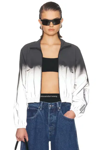 Alexander Wang Reflective Shrunken Track Jacket | Thumbnail 1 Alexander Wang Reflective Shrunken Track Jacket | Thumbnail 1