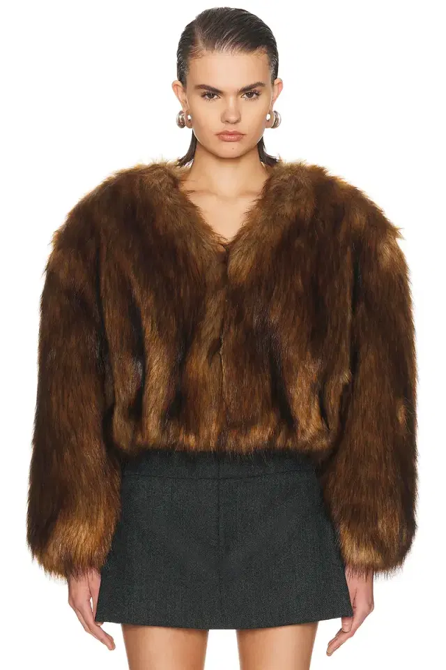 Alexander Wang Faux Fur Cropped Jacket