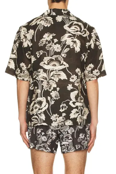 Commas Painted Peonies Bowling Shirt | Thumbnail 4