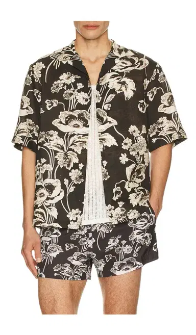 Commas Painted Peonies Bowling Shirt | Thumbnail 1