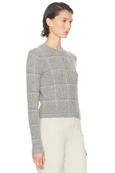 Guest In Residence Shrunken Check Crewneck Sweater | Thumbnail 2 Guest In Residence Shrunken Check Crewneck Sweater | Thumbnail 2