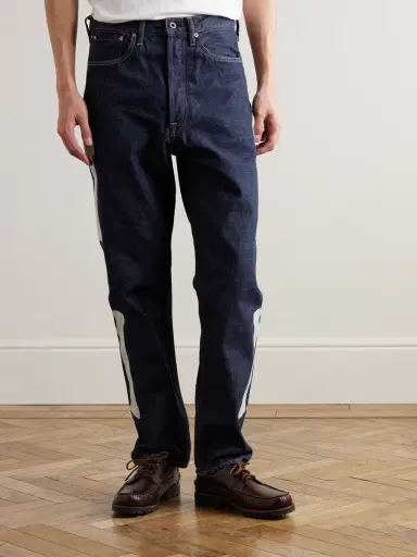 KAPITAL Okagilly Slim-Fit Crochet-Trimmed Jeans - Men | Thumbnail 3
