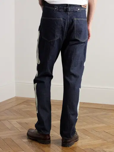 KAPITAL Okagilly Slim-Fit Crochet-Trimmed Jeans - Men | Thumbnail 4