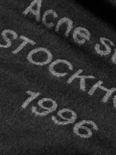 Acne Studios Venus 1996 Logo-Jacquard Fringed Wool Scarf - Men | Thumbnail 4