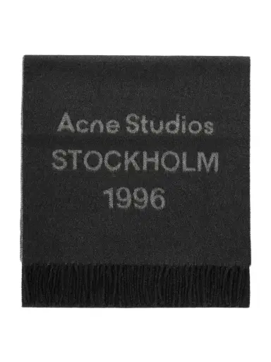 Acne Studios Venus 1996 Logo-Jacquard Fringed Wool Scarf - Men | Thumbnail 1