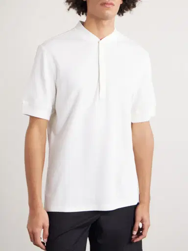Brunello Cucinelli Cotton and Silk-Blend Henley T-Shirt - Men | Thumbnail 3