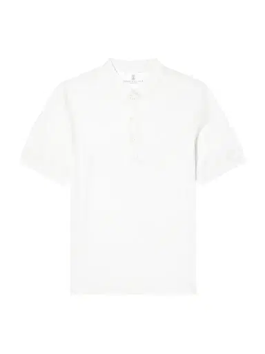 Brunello Cucinelli Cotton and Silk-Blend Henley T-Shirt - Men | Thumbnail 1