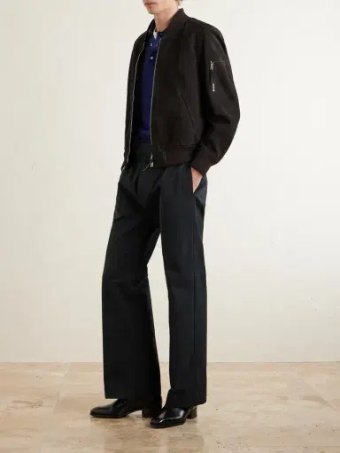Tom Ford Wide-Leg Cotton-Drill Trousers - Men | Thumbnail 2