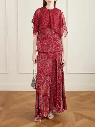 Rabanne Bead-embellished Crepe And Chiffon Blouse | Thumbnail 2