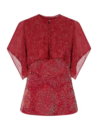 Rabanne Bead-embellished Crepe And Chiffon Blouse | Thumbnail 1