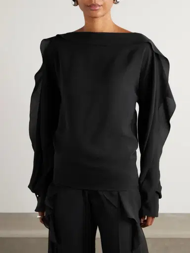 Lanvin Ruffled Silk-crepe Blouse | Thumbnail 3