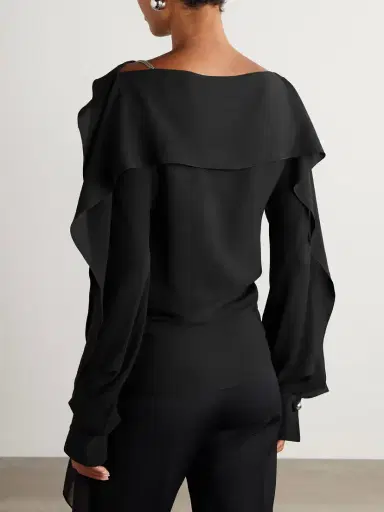 Lanvin Ruffled Silk-crepe Blouse | Thumbnail 4 Lanvin Ruffled Silk-crepe Blouse | Thumbnail 4