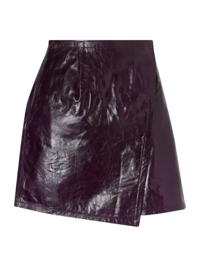 Leather Mini Wrap Skirt