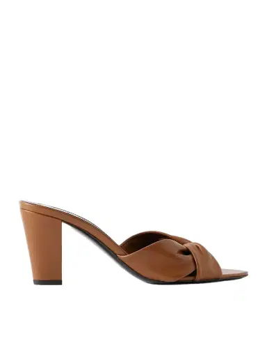 Saint Laurent Franciane Twisted Leather Mules | Thumbnail 1 Saint Laurent Franciane Twisted Leather Mules | Thumbnail 1