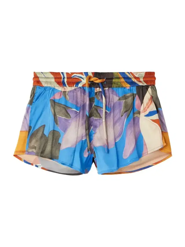 Palenque Flores Printed Satin Shorts