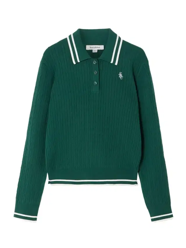Embroidered Striped Cable-knit Polo Shirt