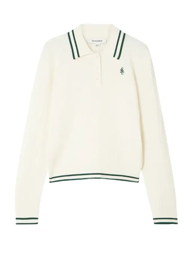 Embroidered Striped Cable-knit Polo Sweater