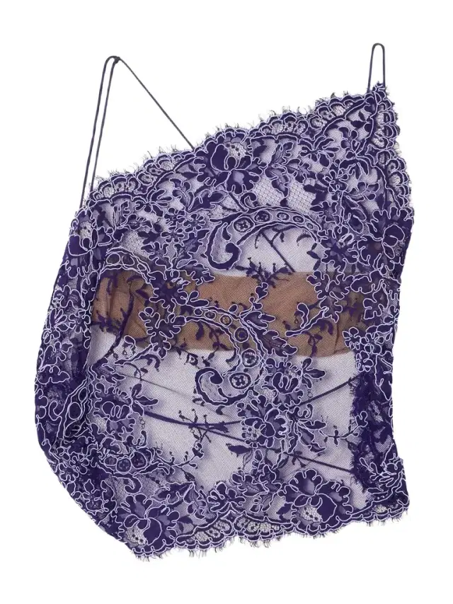 Iris Open-back Lace And Net Top