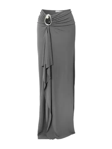 Christopher Esber Orica Asymmetric Embellished Ruched Draped Jersey Maxi Skirt | Thumbnail 1 Christopher Esber Orica Asymmetric Embellished Ruched Draped Jersey Maxi Skirt | Thumbnail 1