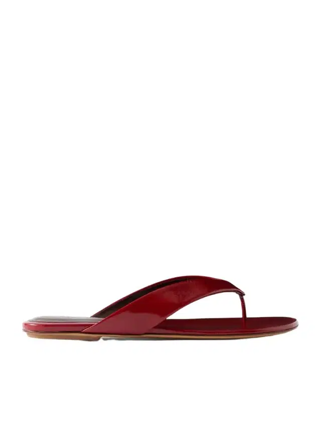 Eel-effect Leather Thong Sandals