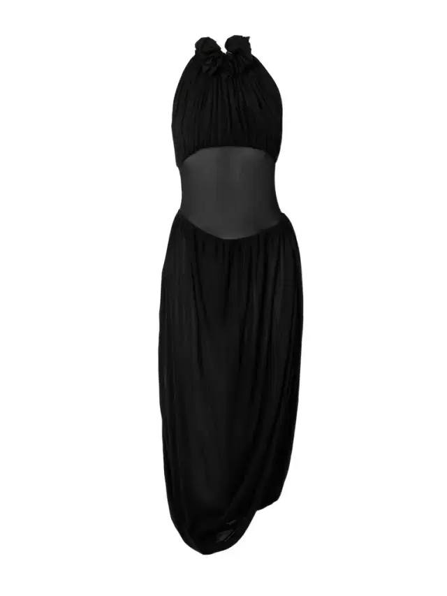 Azzurra Ruffled Gathered Stretch-jersey Midi Dress