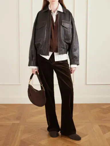 Staud Eugene Oversized Textured-leather Bomber Jacket | Thumbnail 2