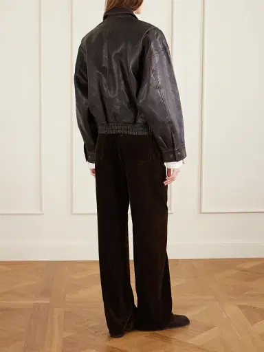 Staud Eugene Oversized Textured-leather Bomber Jacket | Thumbnail 4