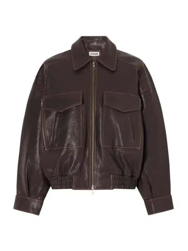 Eugene Oversized Textured-leather Bomber Jacket